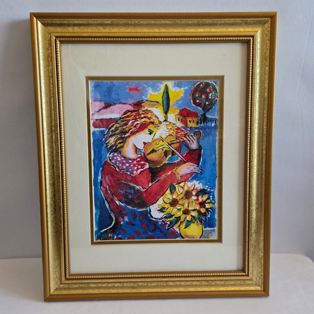 Zamy Steynovitz‎ Violinist with Flowers Estate Signed Lithograph 580/750 Framed
